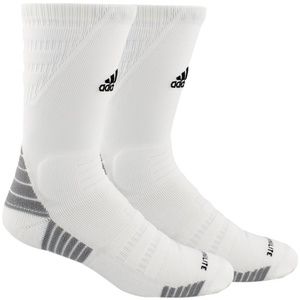 2 PAIRS White Adidas Max Cushioned Crew Socks